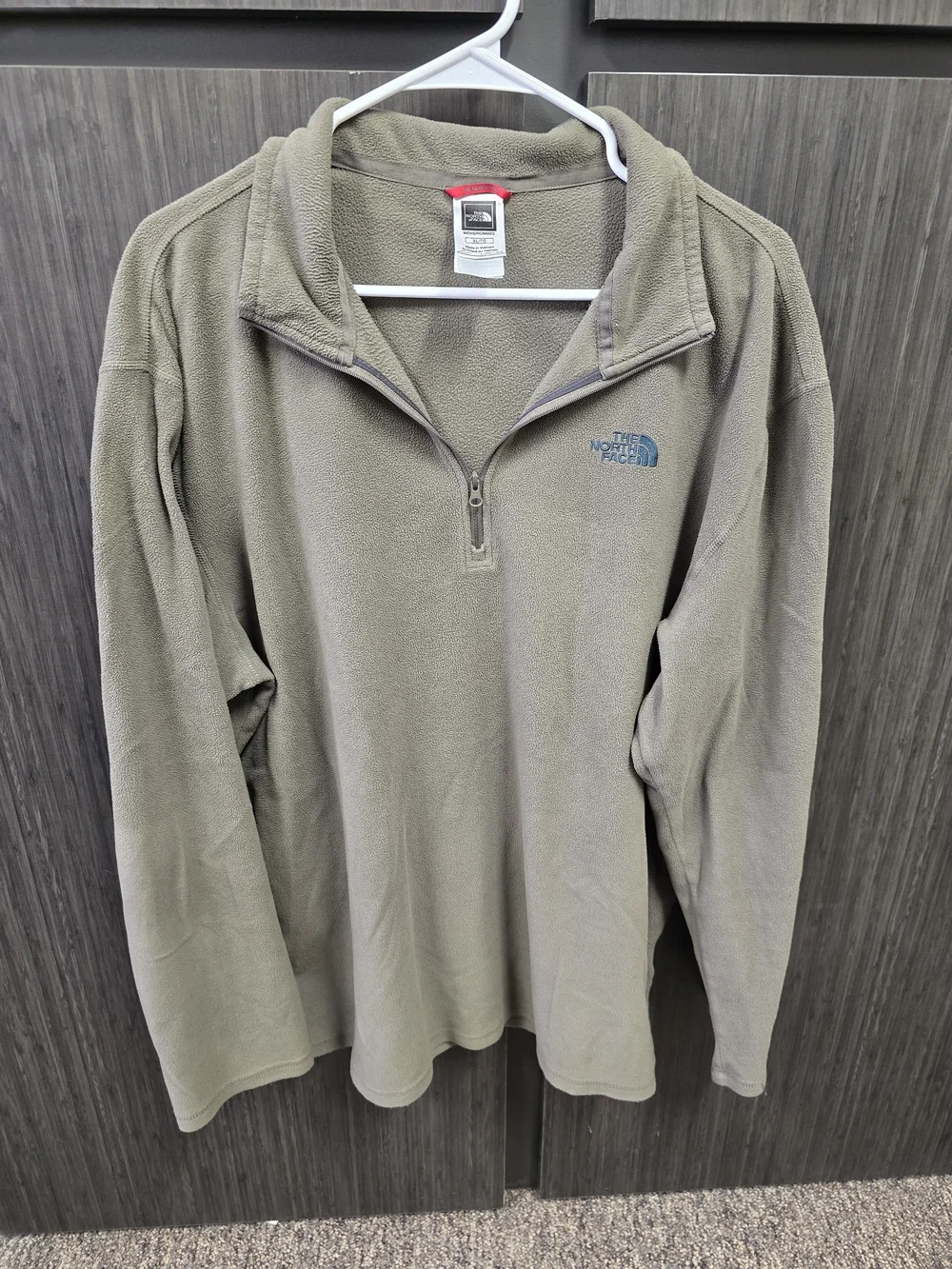 The North Face Men’s XL 1/4 Zip Fleece Pullover Olive Gray Outdoor Hiking
